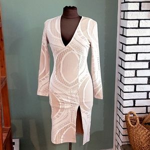 Brand New Fashion Nova Texture Me Up Dress - Medium, White Cream - With Defect